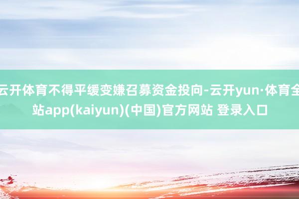 云开体育不得平缓变嫌召募资金投向-云开yun·体育全站app(kaiyun)(中国)官方网站 登录入口