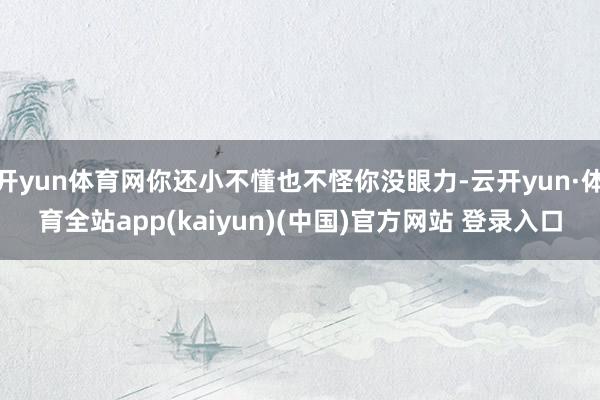 开yun体育网你还小不懂也不怪你没眼力-云开yun·体育全站app(kaiyun)(中国)官方网站 登录入口