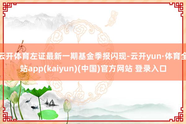 云开体育左证最新一期基金季报闪现-云开yun·体育全站app(kaiyun)(中国)官方网站 登录入口