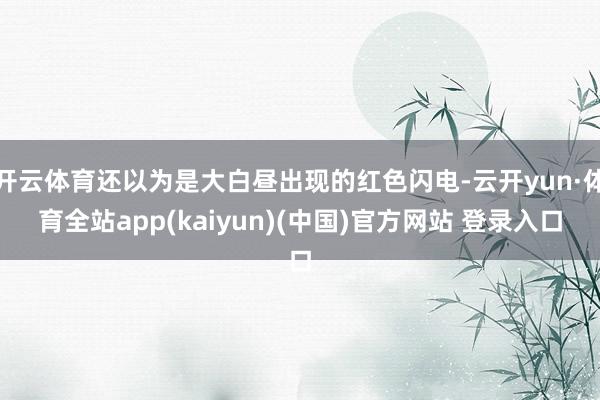 开云体育还以为是大白昼出现的红色闪电-云开yun·体育全站app(kaiyun)(中国)官方网站 登录入口