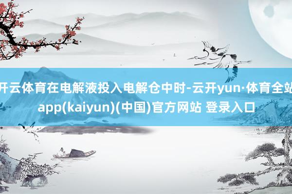 开云体育在电解液投入电解仓中时-云开yun·体育全站app(kaiyun)(中国)官方网站 登录入口